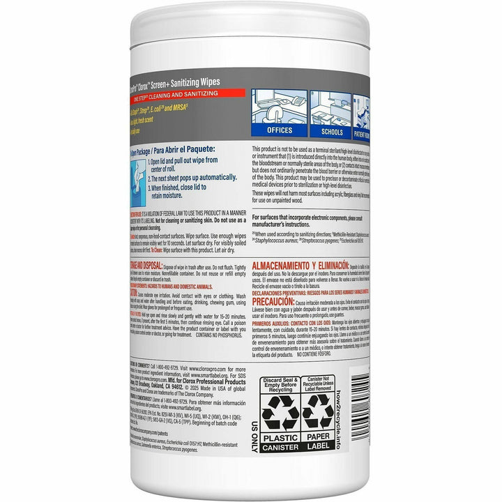 Image of CloroxPro 60724 Screen+ Sanitizing Wipes