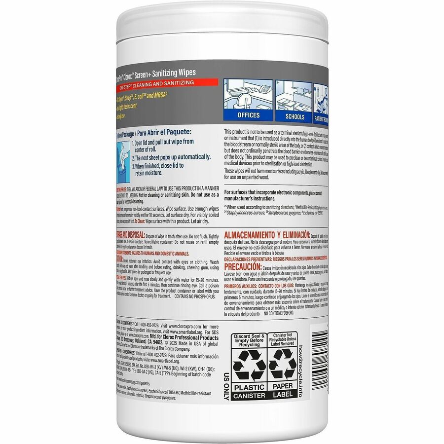 Image of CloroxPro 60724 Screen+ Sanitizing Wipes