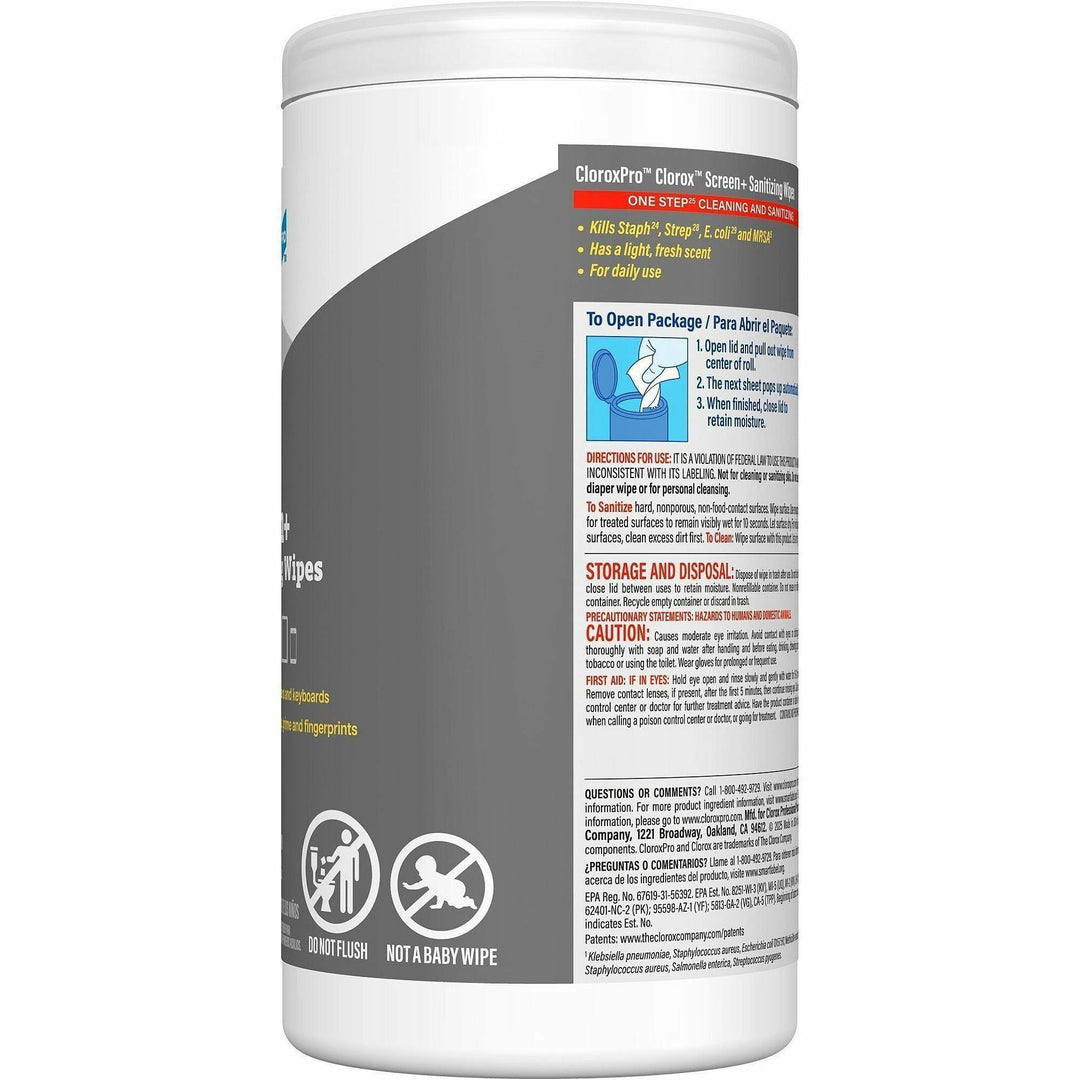Image of CloroxPro 60724 Screen+ Sanitizing Wipes