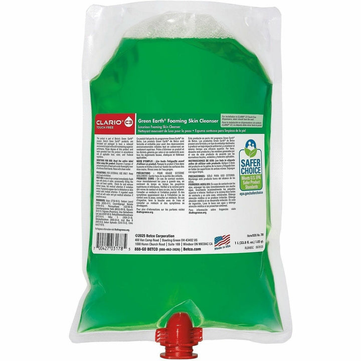 Image of Green Earth 781H200 Betco Corp Green Earth' Foaming Skin Cleanser Clario C3 Refills