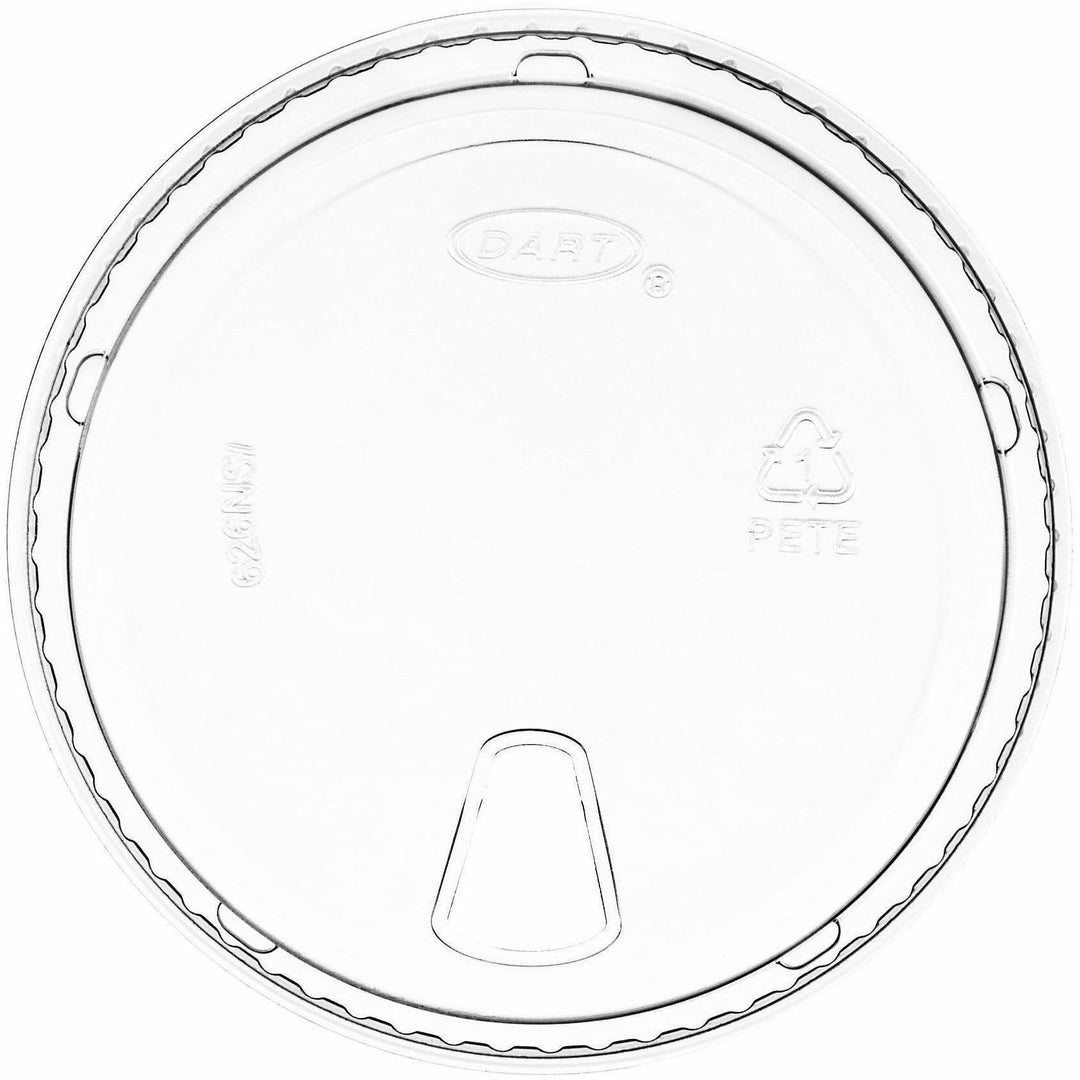 Image of Dart 626NSLCT Strawless Cup Lids, Round, 4" Diameter, Polyethylene Terephthalate (PET), Clear, 100 Lids/Pack, 10 / Carton