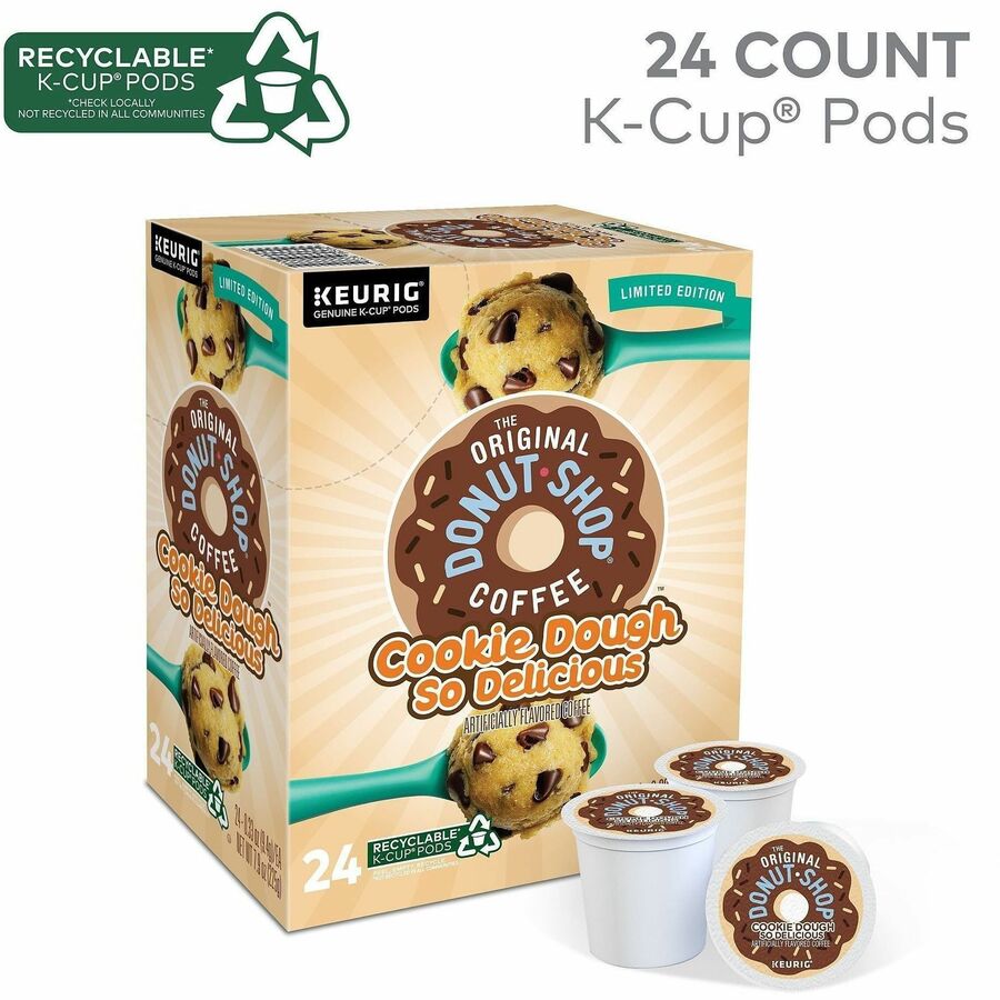 Image of The Original Donut Shop® 9534 Cookie Dough So Delicious K-Cups, Light, 24 K-Cup, K-Cup, Pod, Cookie Dough So Delicious, Kosher, 4 / Carton