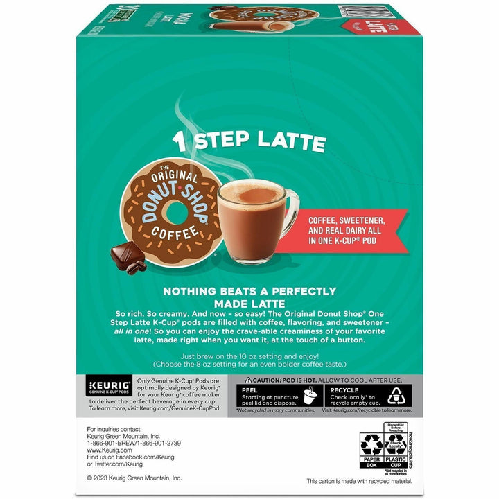 Image of Diedrich 8179 TODS 1-Step Latte K-Cups, Dark, 20 K-Cup, K-Cup, Columbian, Mocha, Kosher, 20/Box, 4 / Carton