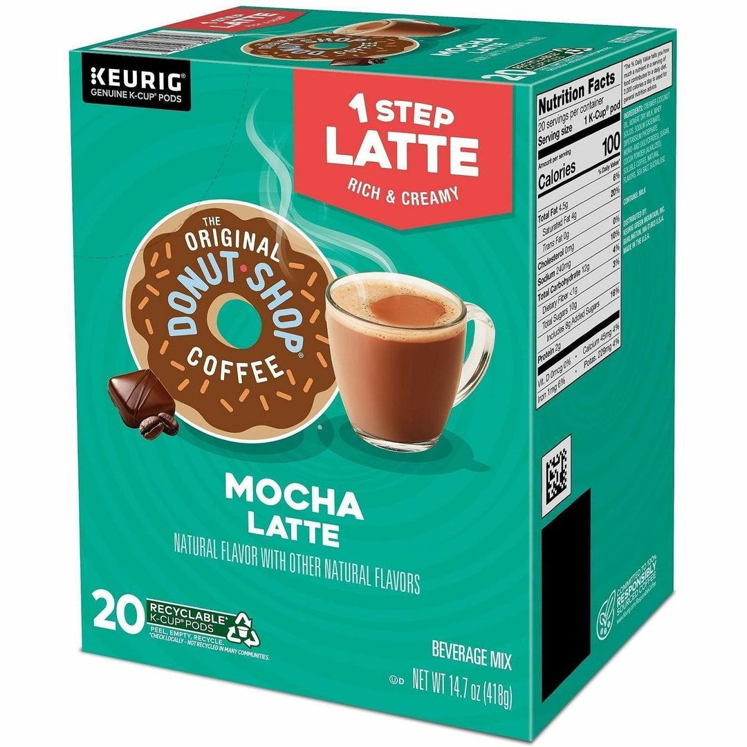 Image of Diedrich 8179 TODS 1-Step Latte K-Cups, Dark, 20 K-Cup, K-Cup, Columbian, Mocha, Kosher, 20/Box, 4 / Carton