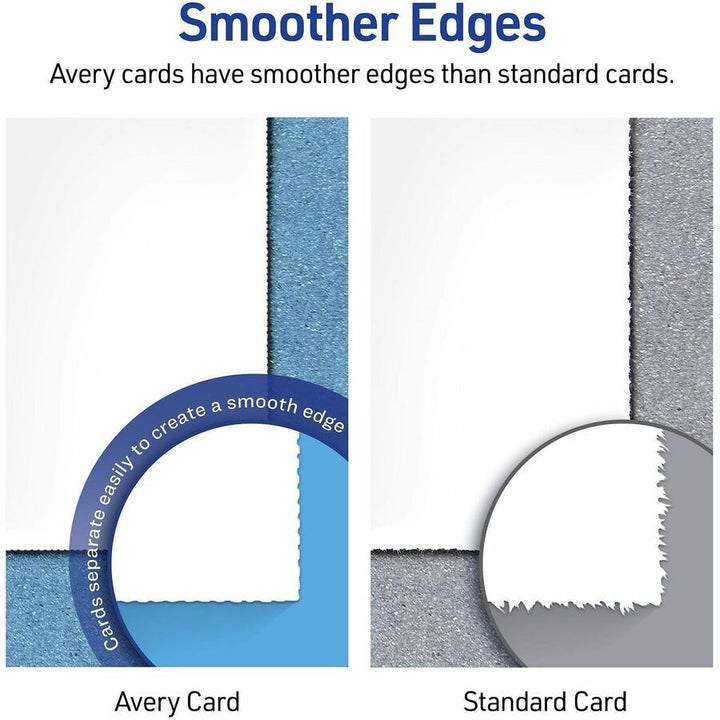 Image of Avery 03328 Tent Card, Letter, 8 1/2" x 11", 65 lb Basis Weight, 176 g/m² Grammage, Micro Perforated, Pre-scored, Printable, White, 80 / Pack