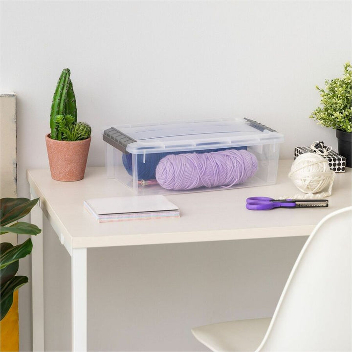 Image of IRIS Stack & Pull 300008 6.2 QT Stack-and-Pull Storage Tote