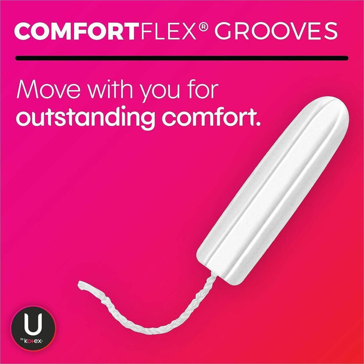 Image of U by Kotex 53445CT Click Compact Tampons, Regular, Anti-leak, Fragrance-free, Comfortable, 8 / Carton