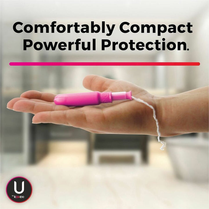 Image of U by Kotex 53445CT Click Compact Tampons, Regular, Anti-leak, Fragrance-free, Comfortable, 8 / Carton