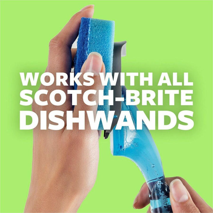 Image of Scotch-Brite 48312RSCRRP Non-Scratch Dishwand Pads, 1 Pack, Blue