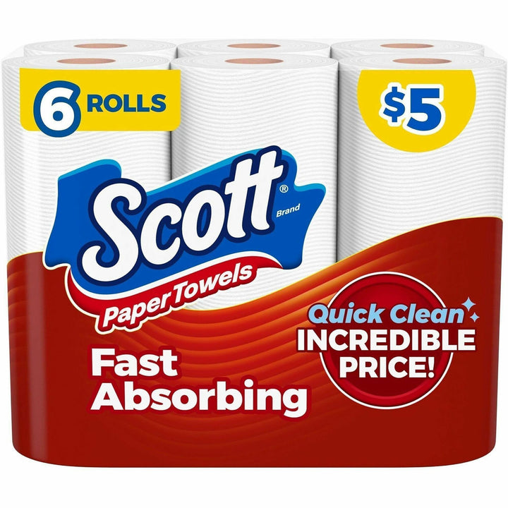 Image of Scott 56570 Choose-A-Sheet Paper Towels, 62 Sheets/Roll, White, Paper, 6 / Pack
