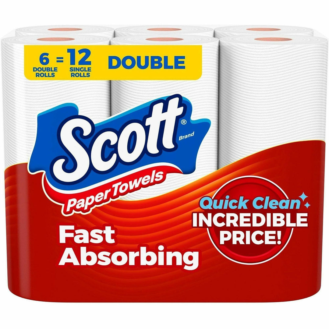 Image of Scott 56668CT Choose-A-Sheet Paper Towels, 108 Sheets/Roll, White, Paper, 6 Rolls Per Container Rolls, 4 / Carton