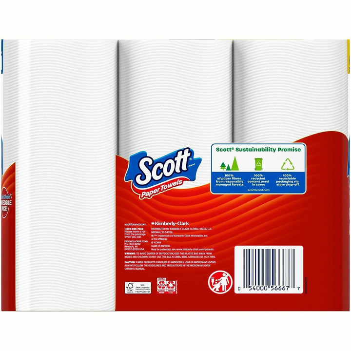 Image of Scott 56668CT Choose-A-Sheet Paper Towels, 108 Sheets/Roll, White, Paper, 6 Rolls Per Container Rolls, 4 / Carton