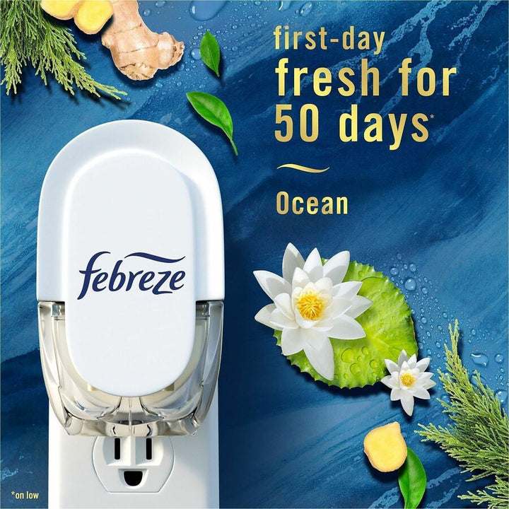 Image of Febreze 13835 FadeDefy PLUG Air Freshener, 2.63 oz, Ocean, 50 Day, Odor Neutralizer, 3 / Pack
