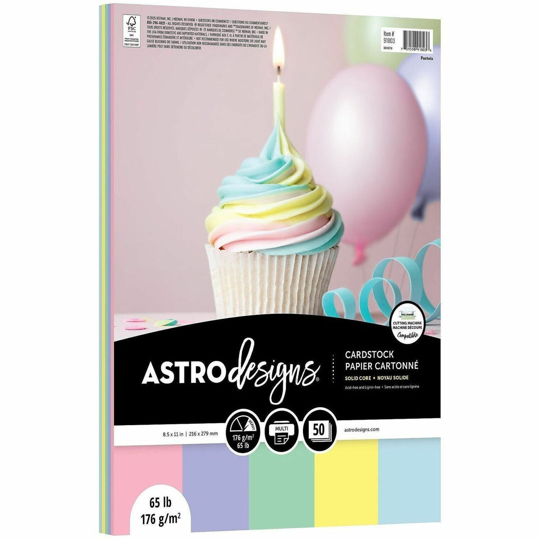 Image of Neenah 91803 Assorted Pastel Cardstock, Heavyweight, Pastel, 50 / Pack