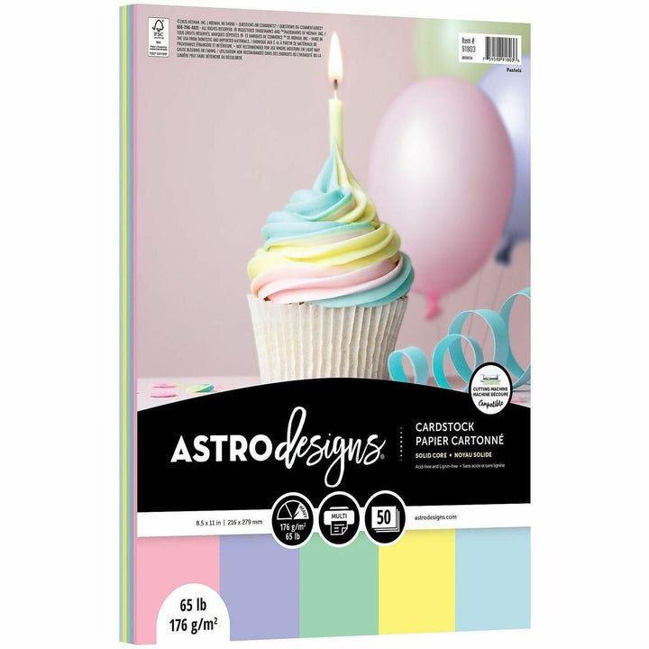 Image of Neenah 91803 Assorted Pastel Cardstock, Heavyweight, Pastel, 50 / Pack
