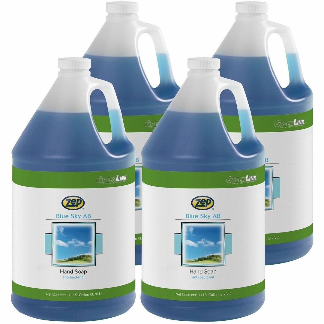 Image of Zep 332124CT Antibacterial Foaming Hand Soap, 1 gal, Soil Remover, Hand, Skin, Office, Antibacterial, Blue, Refillable, Solvent-free, 4 / Carton