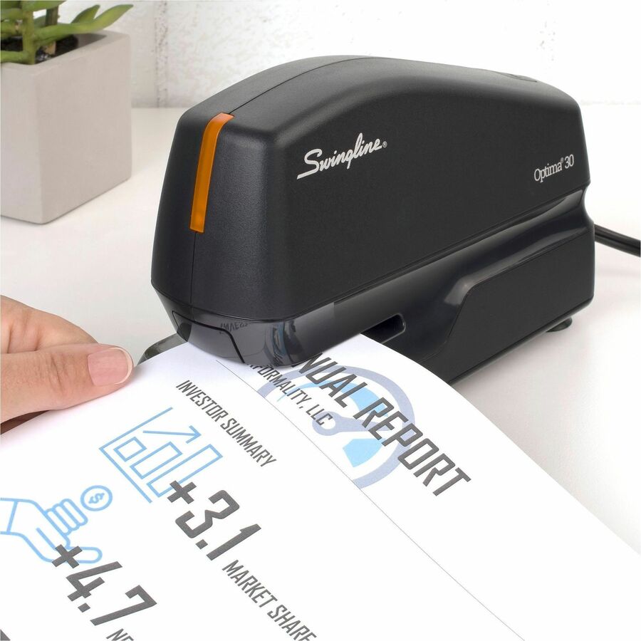 Image of Swingline Optima 30 Electric Stapler, Staples Upto 30 Sheet, Full Strip, Staple Size: , 23/0.24", Black, Plastic, 1 Each