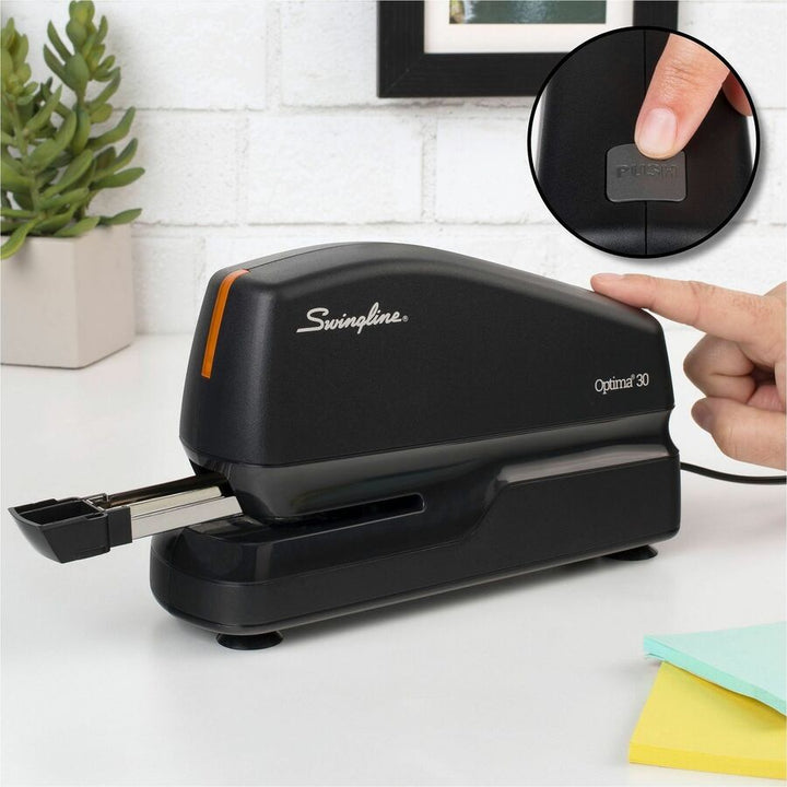Image of Swingline Optima 30 Electric Stapler, Staples Upto 30 Sheet, Full Strip, Staple Size: , 23/0.24", Black, Plastic, 1 Each