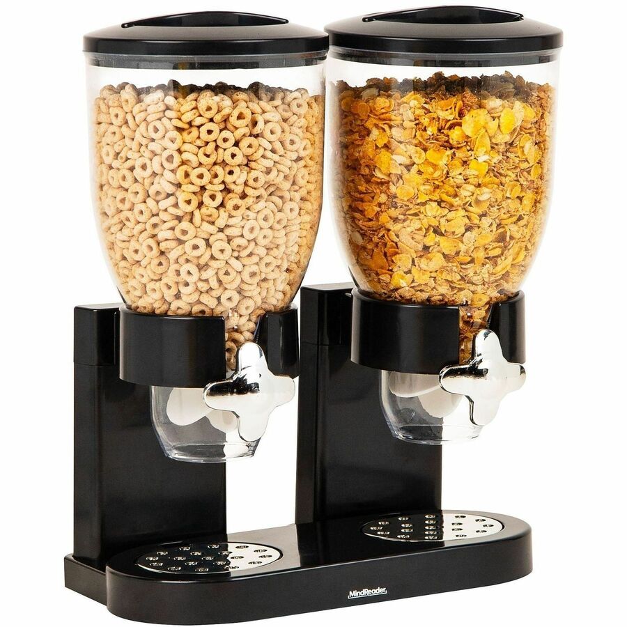 Image of Mind Reader CEREALD2-BLK Double Cereal Dispenser, Food, Food Storage, Storing, Black, 1 Each