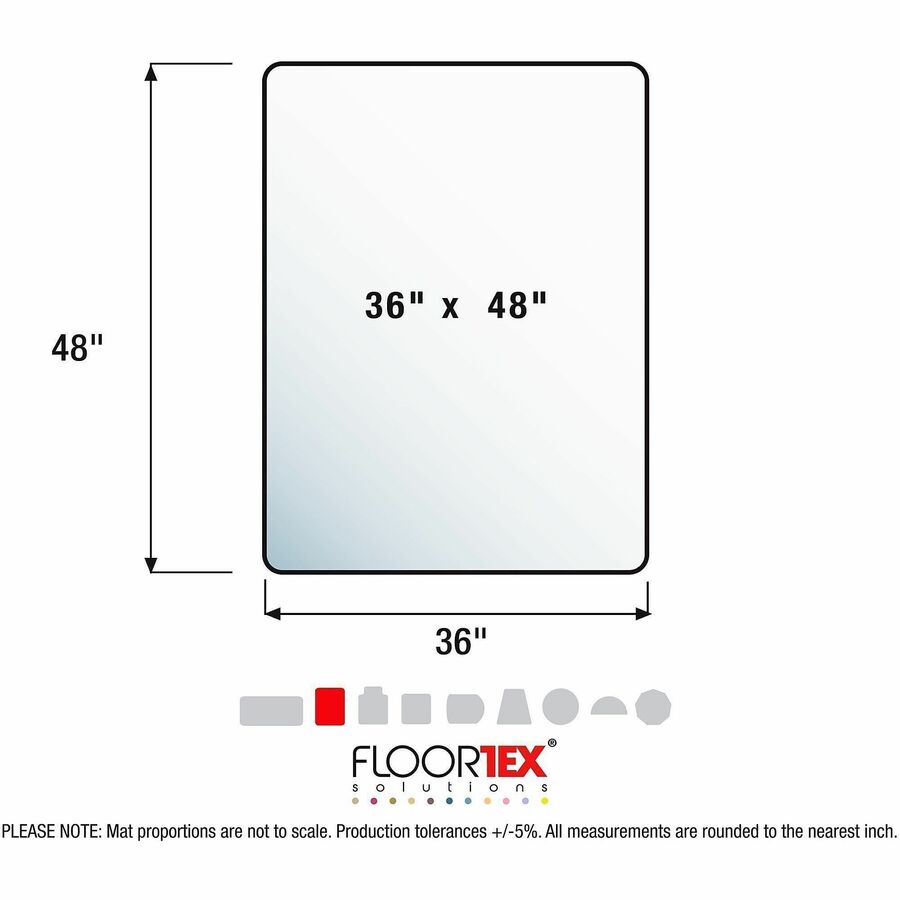 Image of Floortex NRCMFLPD0001 Cleartex Evolutionmat Chair Mat, Carpet, Hard Floor, Floor, Rectangular, Plastic, Polymer, Clear, 1 Each