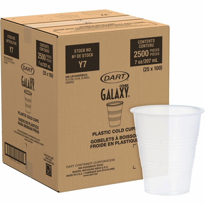 Image of SOLO® Cold Cups, Plastic, 7oz., 2500/CT, Translucent