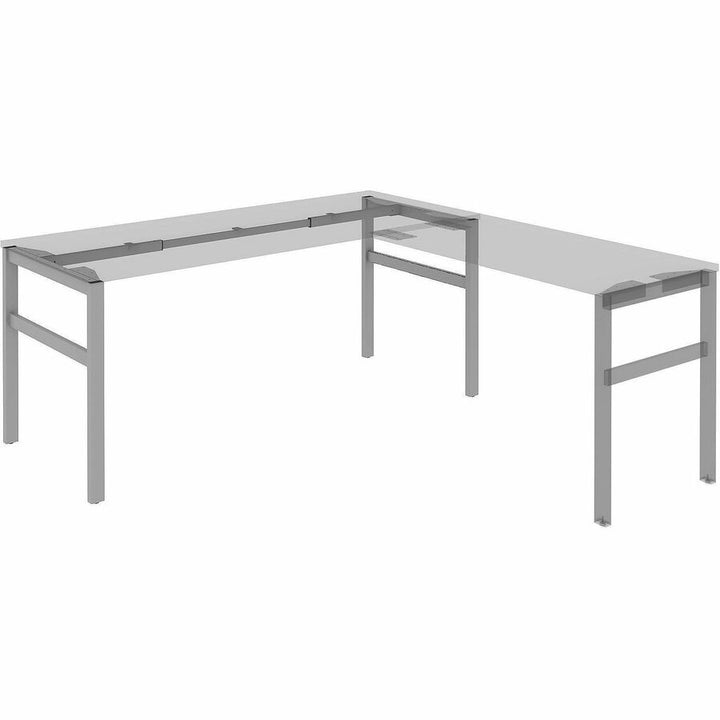 Image of Lorell 16284 Table Base, Powder Coated H-shaped, Silver Base, 28.50" H x 71.60" W x 29.10" Depth, Metal Base Material, 1 Each