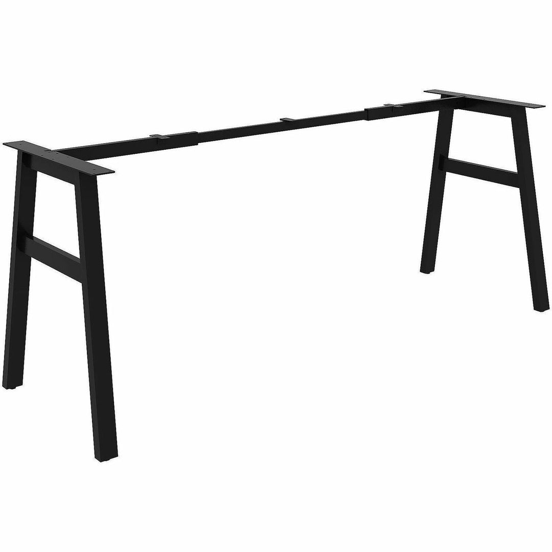 Image of Lorell 16286 Table Base, Powder Coated A-shaped, Black Base, 28.50" H x 71.60" W x 23.20" Depth, Metal Base Material, 1 Each
