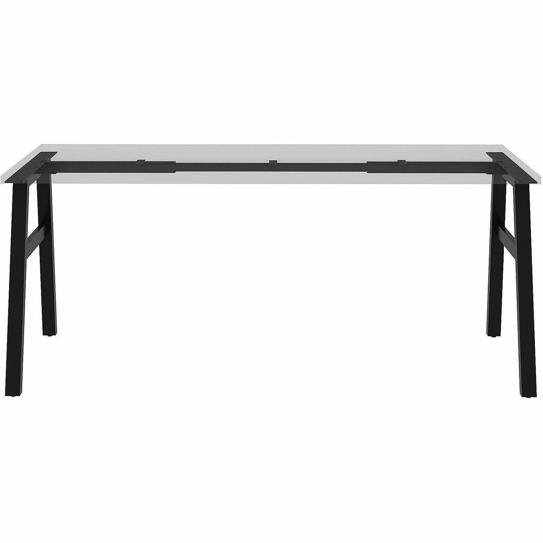 Image of Lorell 16286 Table Base, Powder Coated A-shaped, Black Base, 28.50" H x 71.60" W x 23.20" Depth, Metal Base Material, 1 Each