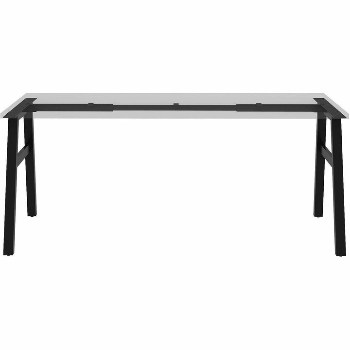 Image of Lorell 16286 Table Base, Powder Coated A-shaped, Black Base, 28.50" H x 71.60" W x 23.20" Depth, Metal Base Material, 1 Each