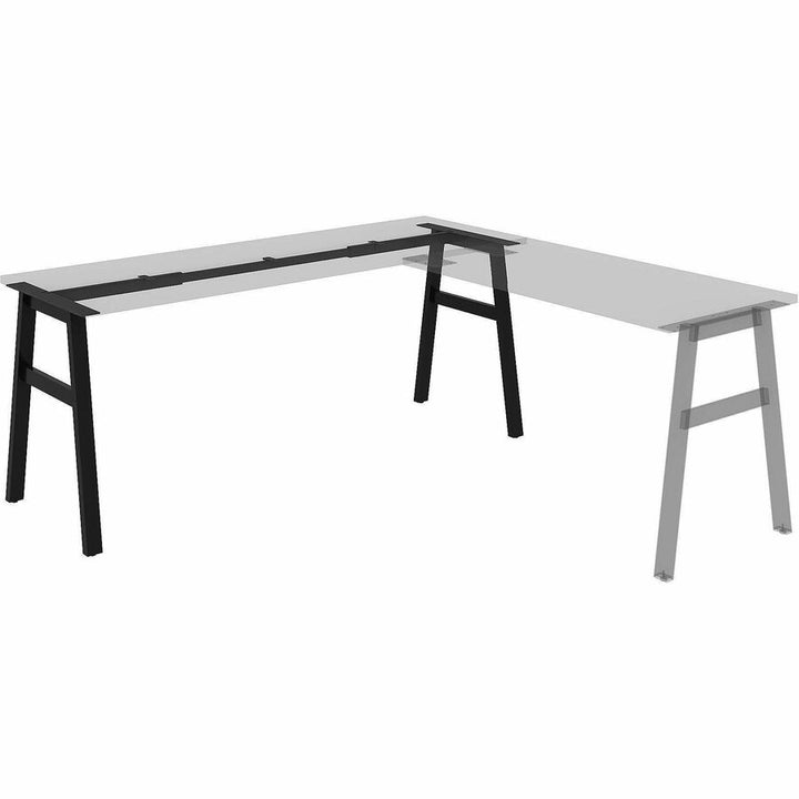 Image of Lorell 16286 Table Base, Powder Coated A-shaped, Black Base, 28.50" H x 71.60" W x 23.20" Depth, Metal Base Material, 1 Each