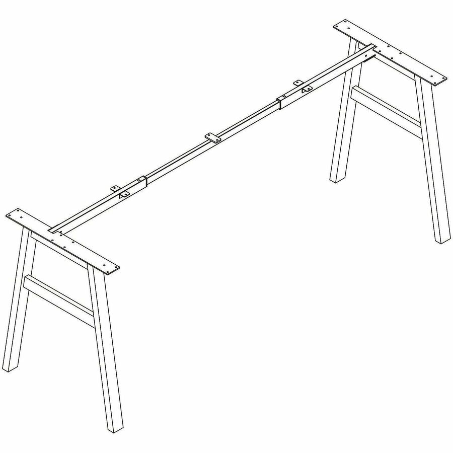 Image of Lorell 16286 Table Base, Powder Coated A-shaped, Black Base, 28.50" H x 71.60" W x 23.20" Depth, Metal Base Material, 1 Each