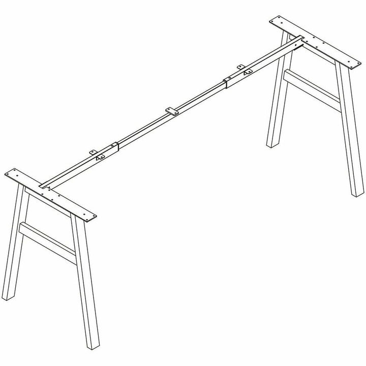Image of Lorell 16286 Table Base, Powder Coated A-shaped, Black Base, 28.50" H x 71.60" W x 23.20" Depth, Metal Base Material, 1 Each