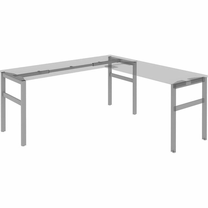 Image of Lorell 16283 Table Base, Powder Coated H-shaped, Silver Base, 28.50" H x 71.60" W x 23.20" Depth, Metal Base Material, 1 Each