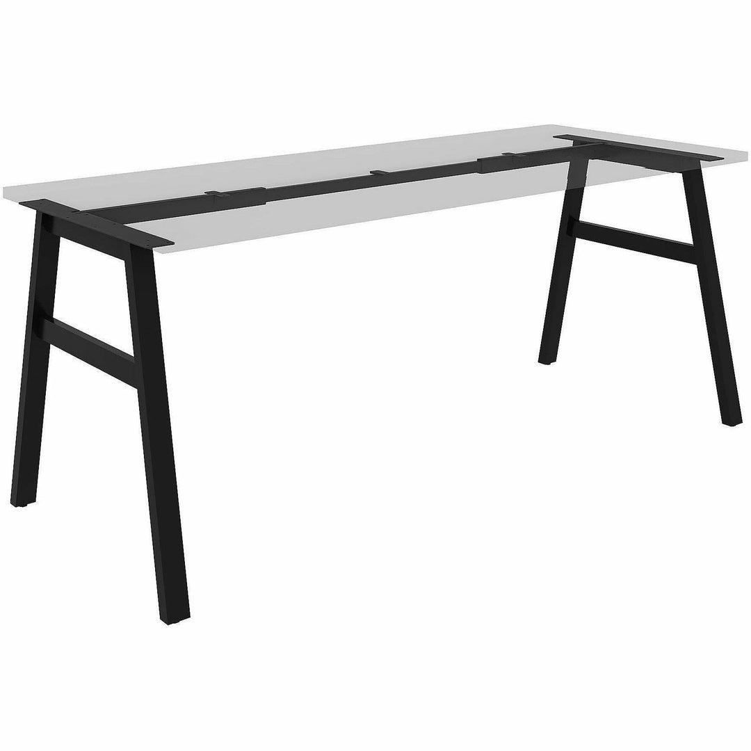 Image of Lorell 16287 Table Base, Powder Coated A-shaped, Black Base, 28.50" H x 71.60" W x 29.10" Depth, Metal Base Material, 1 Each