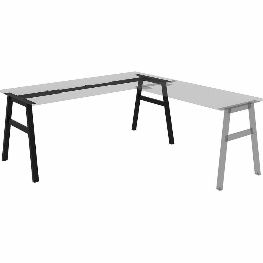 Image of Lorell 16287 Table Base, Powder Coated A-shaped, Black Base, 28.50" H x 71.60" W x 29.10" Depth, Metal Base Material, 1 Each