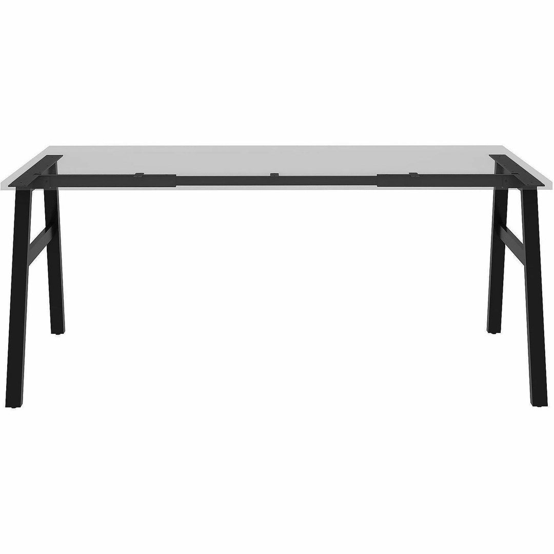 Image of Lorell 16287 Table Base, Powder Coated A-shaped, Black Base, 28.50" H x 71.60" W x 29.10" Depth, Metal Base Material, 1 Each