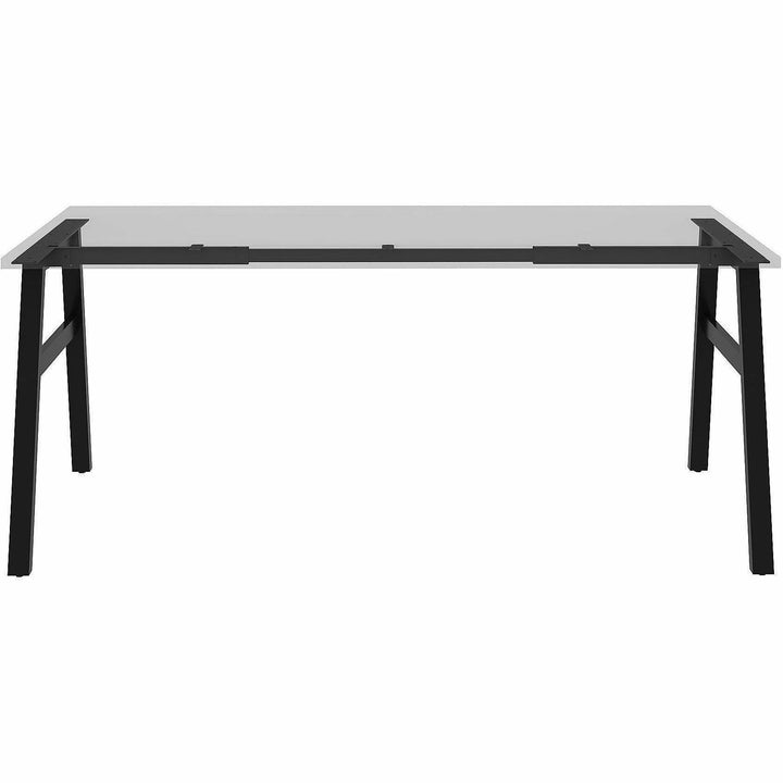 Image of Lorell 16287 Table Base, Powder Coated A-shaped, Black Base, 28.50" H x 71.60" W x 29.10" Depth, Metal Base Material, 1 Each