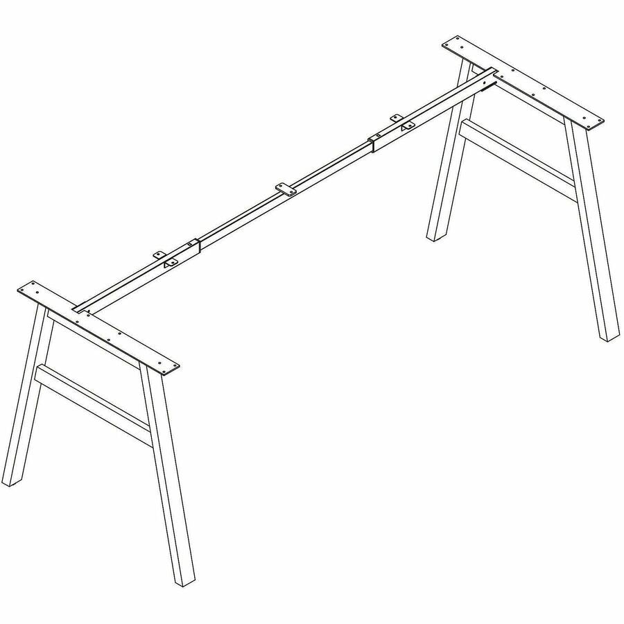 Image of Lorell 16287 Table Base, Powder Coated A-shaped, Black Base, 28.50" H x 71.60" W x 29.10" Depth, Metal Base Material, 1 Each