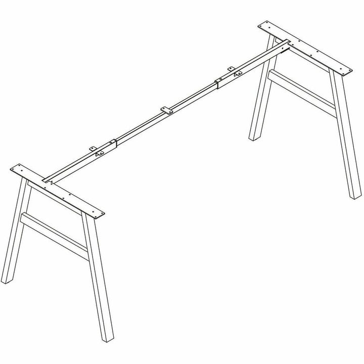 Image of Lorell 16287 Table Base, Powder Coated A-shaped, Black Base, 28.50" H x 71.60" W x 29.10" Depth, Metal Base Material, 1 Each