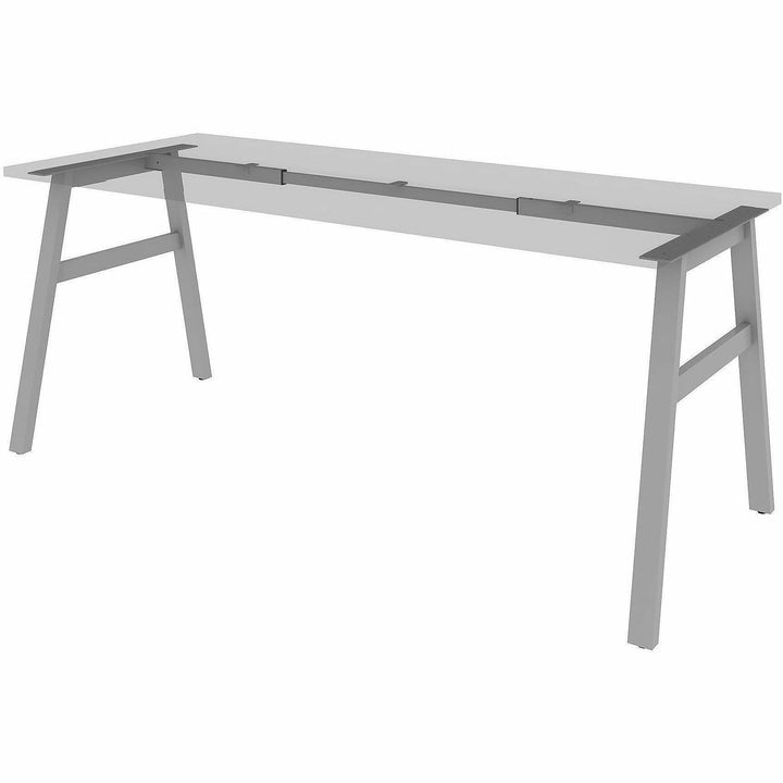 Image of Lorell 16290 Table Base, Powder Coated A-shaped, Silver Base, 28.50" H x 71.60" W x 29.10" Depth, Metal Base Material, 1 Each