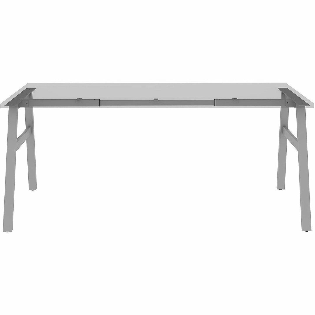 Image of Lorell 16290 Table Base, Powder Coated A-shaped, Silver Base, 28.50" H x 71.60" W x 29.10" Depth, Metal Base Material, 1 Each