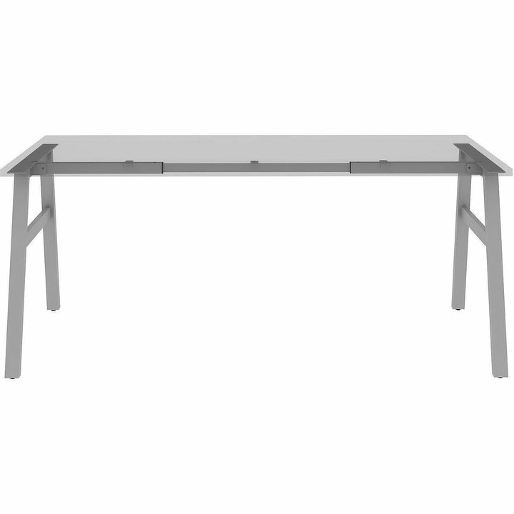 Image of Lorell 16290 Table Base, Powder Coated A-shaped, Silver Base, 28.50" H x 71.60" W x 29.10" Depth, Metal Base Material, 1 Each