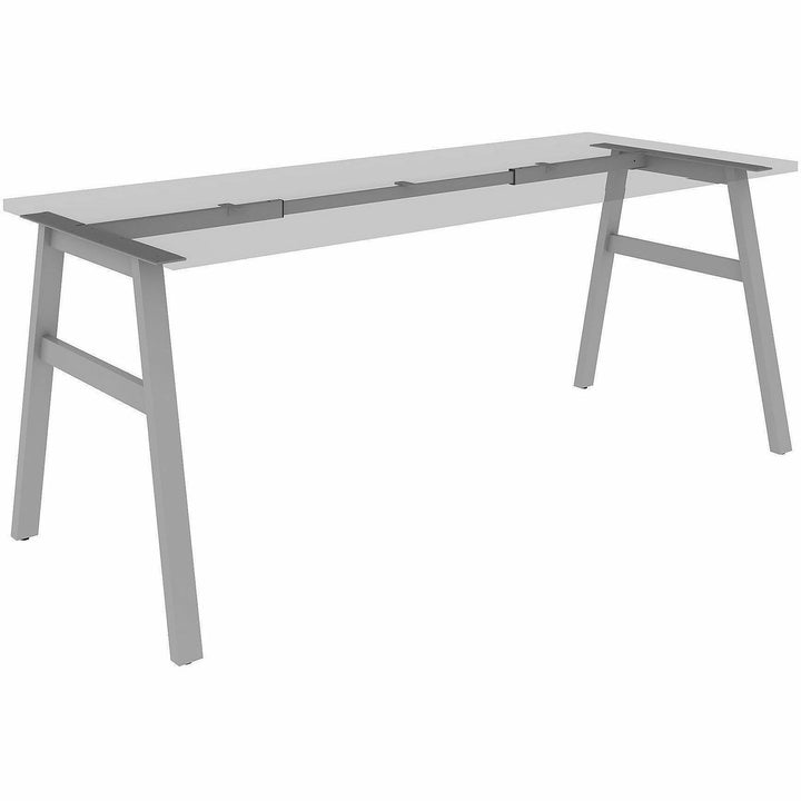 Image of Lorell 16290 Table Base, Powder Coated A-shaped, Silver Base, 28.50" H x 71.60" W x 29.10" Depth, Metal Base Material, 1 Each