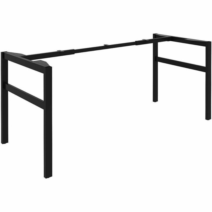 Image of Lorell 16281 Table Base, Powder Coated H-shaped, Black Base, 28.50" H x 71.60" W x 29.10" Depth, Metal Base Material, 1 Each
