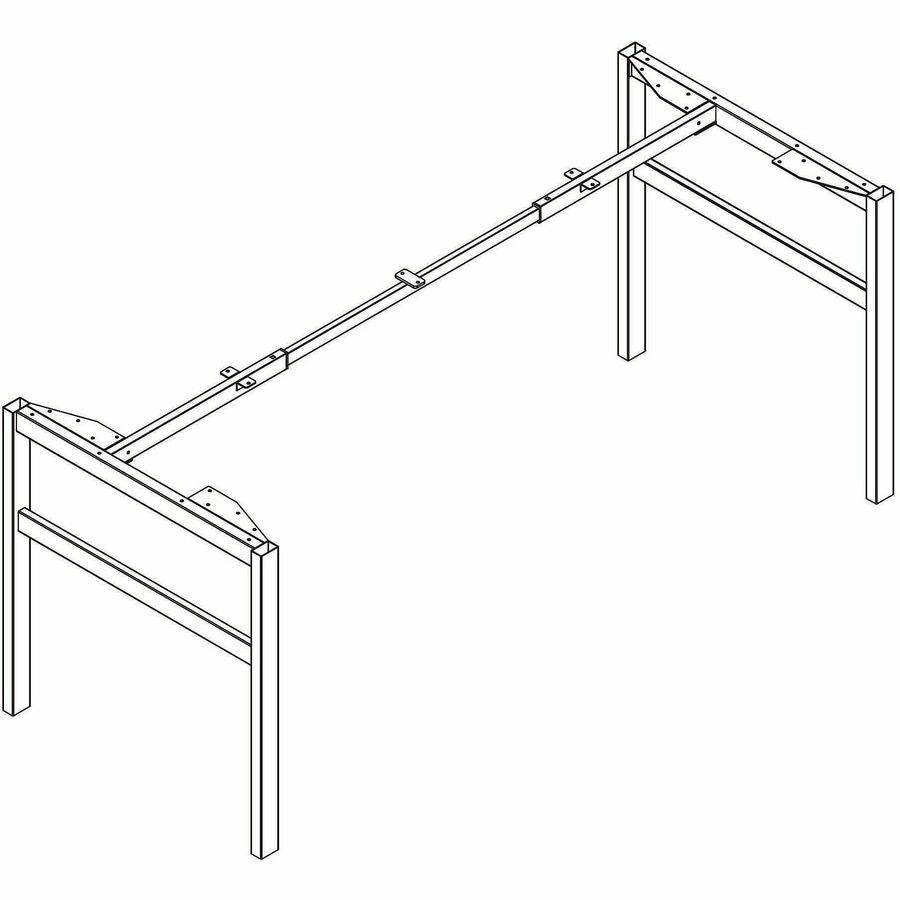 Image of Lorell 16281 Table Base, Powder Coated H-shaped, Black Base, 28.50" H x 71.60" W x 29.10" Depth, Metal Base Material, 1 Each