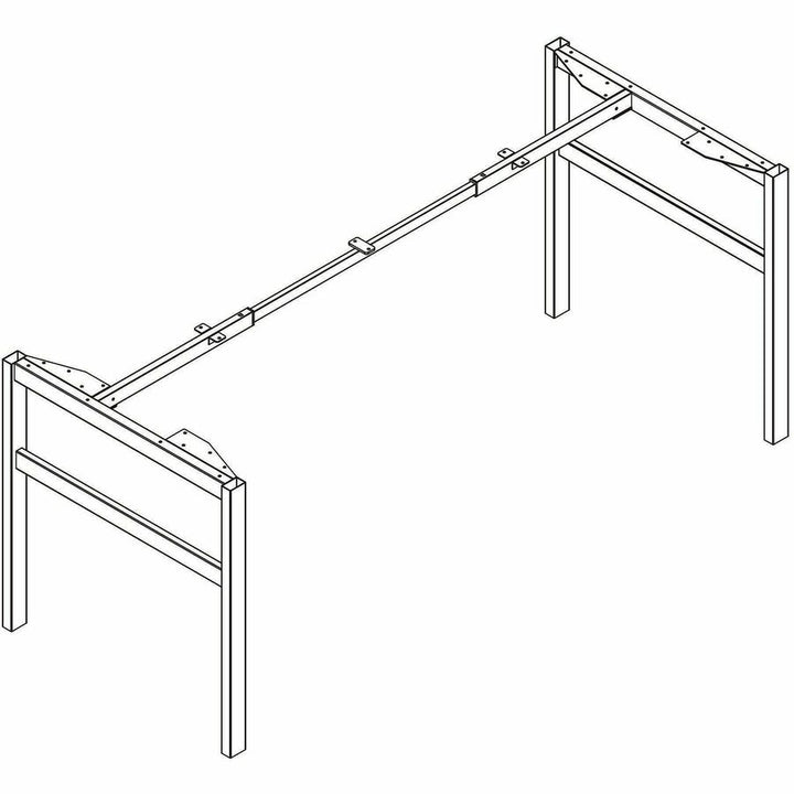 Image of Lorell 16281 Table Base, Powder Coated H-shaped, Black Base, 28.50" H x 71.60" W x 29.10" Depth, Metal Base Material, 1 Each