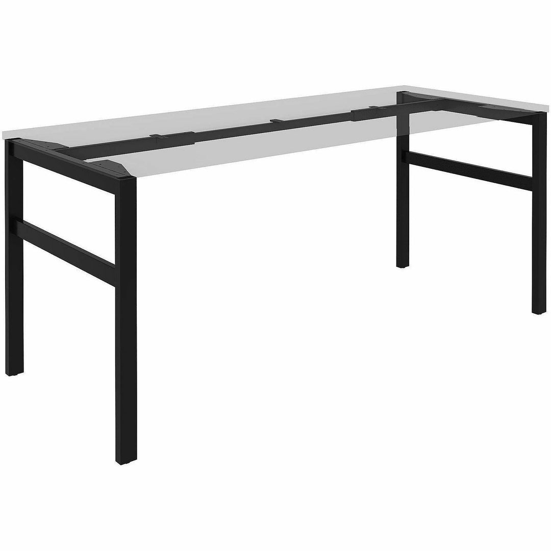 Image of Lorell 16281 Table Base, Powder Coated H-shaped, Black Base, 28.50" H x 71.60" W x 29.10" Depth, Metal Base Material, 1 Each