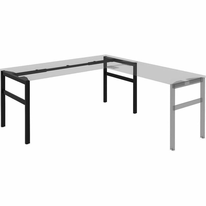 Image of Lorell 16281 Table Base, Powder Coated H-shaped, Black Base, 28.50" H x 71.60" W x 29.10" Depth, Metal Base Material, 1 Each