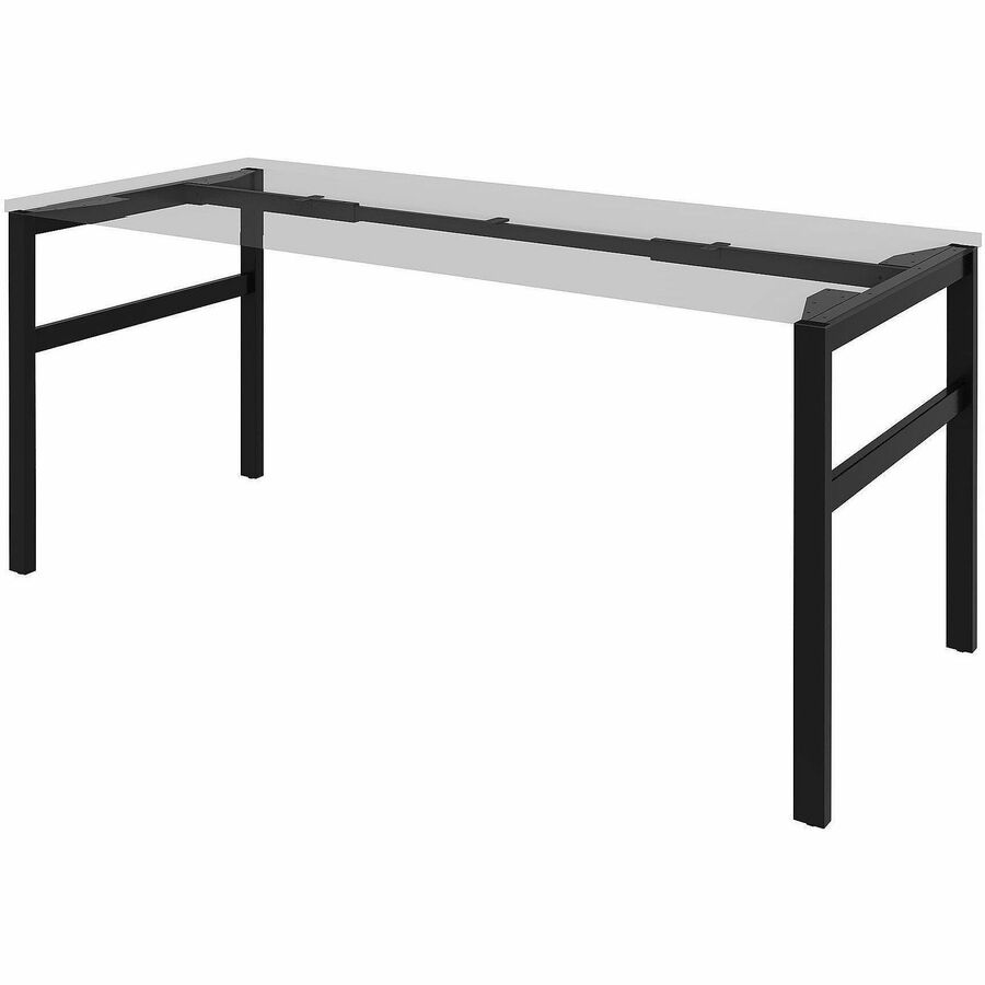 Image of Lorell 16281 Table Base, Powder Coated H-shaped, Black Base, 28.50" H x 71.60" W x 29.10" Depth, Metal Base Material, 1 Each