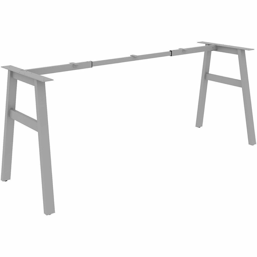 Image of Lorell 16289 Table Base, Powder Coated A-shaped, Silver Base, 28.50" H x 71.60" W x 23.20" Depth, Metal Base Material, 1 Each